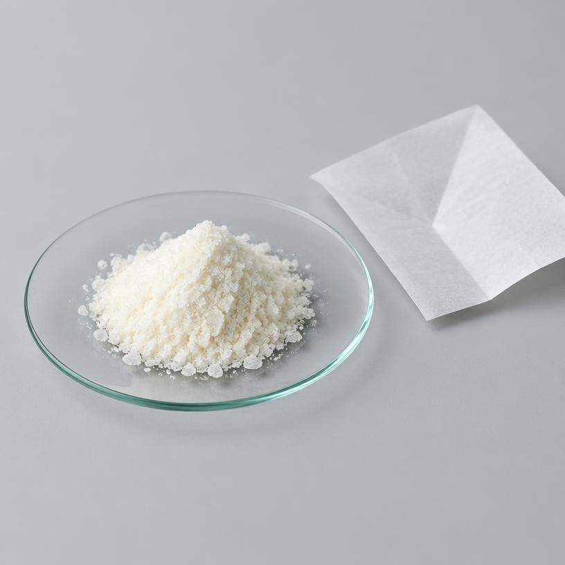 L-Tryptophan (Food Grade) — Food & Nutraceutical Grade — studio photograph of white to slightly yellow crystalline powder, presented as a B2B sourcing category illustration