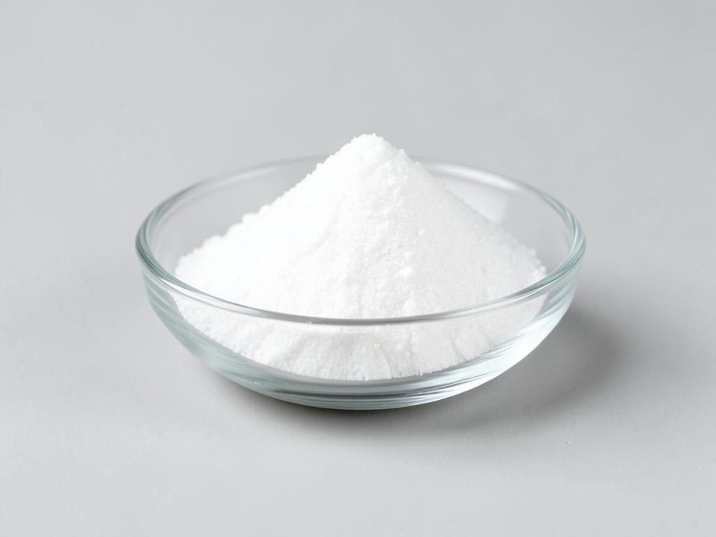 L-Tyrosine Powder shown as a fine crystalline powder in a shallow dish in a neutral studio photograph