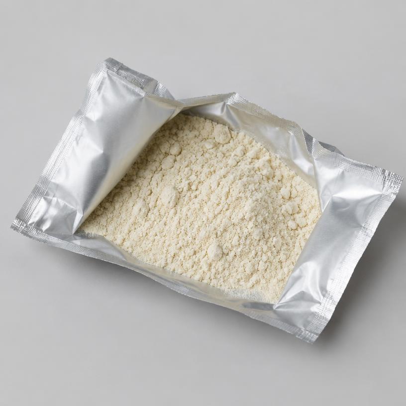 Lactobacillus Fermentum — Supplement Grade — studio photograph of freeze-dried culture powder, presented as a B2B sourcing category illustration