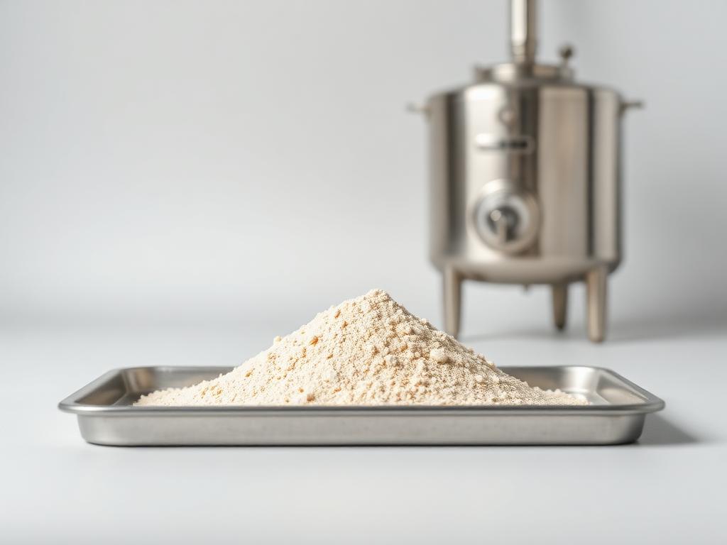 Lactobacillus Plantarum shown as a neutral studio product photograph of the bulk material