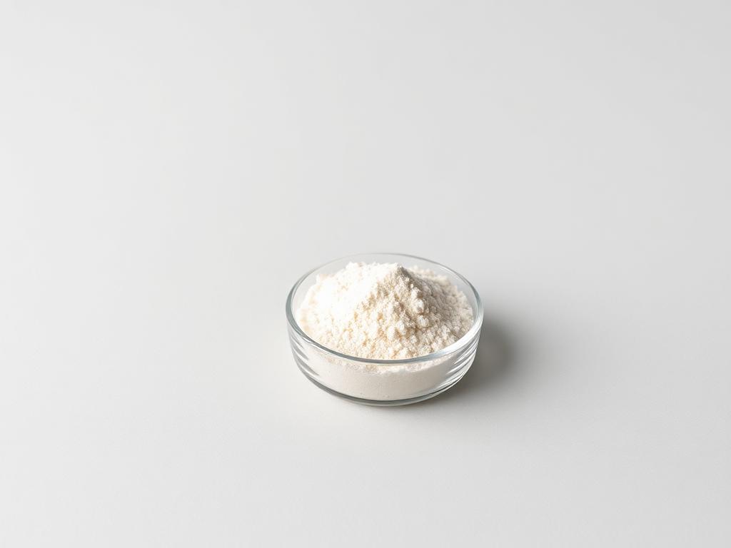 Lactobacillus Rhamnosus (LGG-type) shown as a neutral studio product photograph of the bulk material