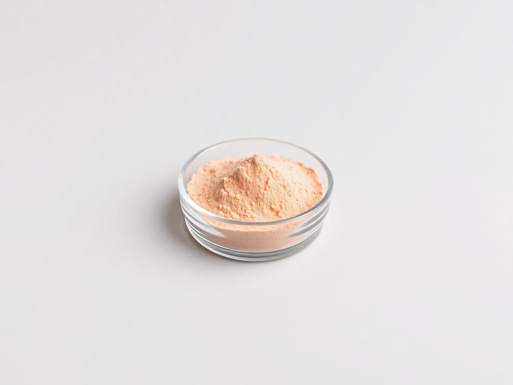 Lactoferrin shown as a neutral studio product photograph of the bulk material