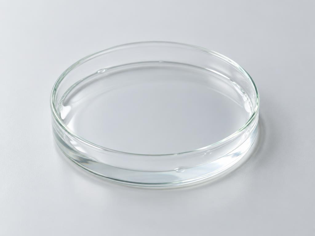 Laurimino Bispropanediol / Hydroxyacetophenone Blend — studio photograph of a water-clear low-viscosity liquid in a glass petri dish