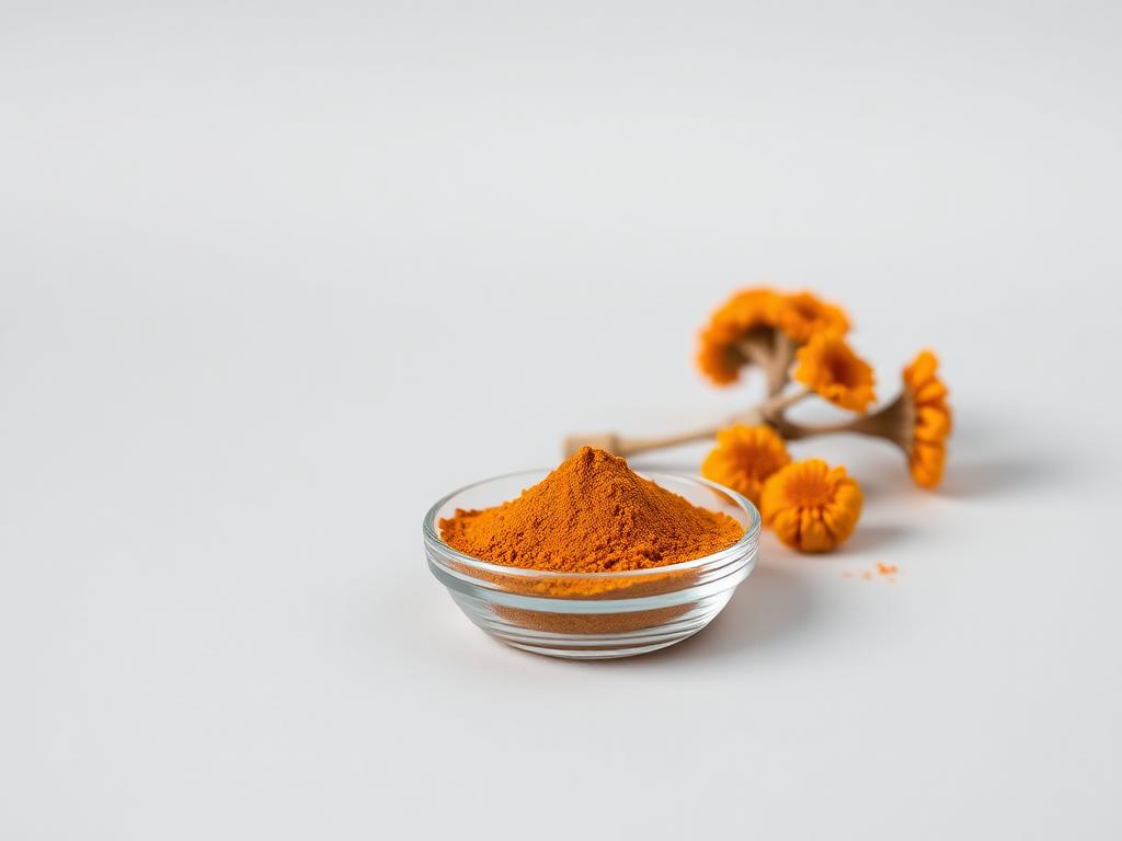 Lutein shown as a neutral studio product photograph of the bulk material