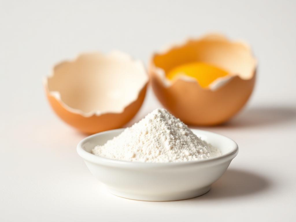 Lysozyme — studio photograph of the white crystalline powder as supplied in bulk