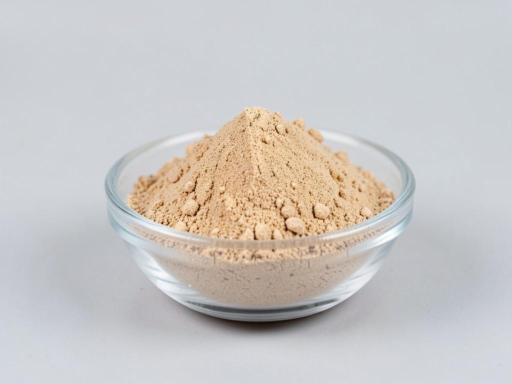 Maca Root Extract shown as a fine concentrated extract powder in a shallow dish in a neutral studio photograph