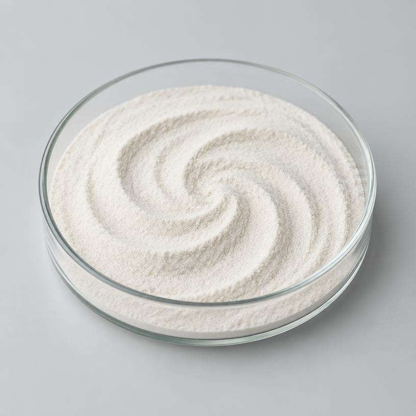 Magnesium L-Threonate — Food & Nutraceutical Grade — studio photograph of white to off-white powder, presented as a B2B sourcing category illustration