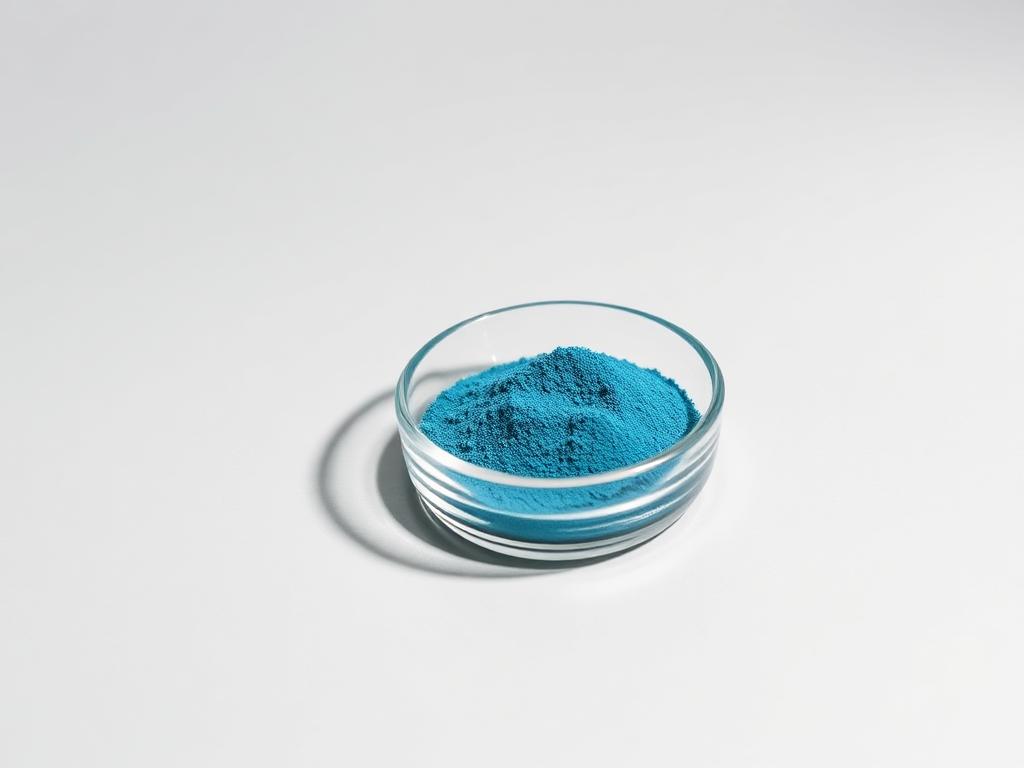Chelated micronutrient blend powder in a glass dish — product illustration