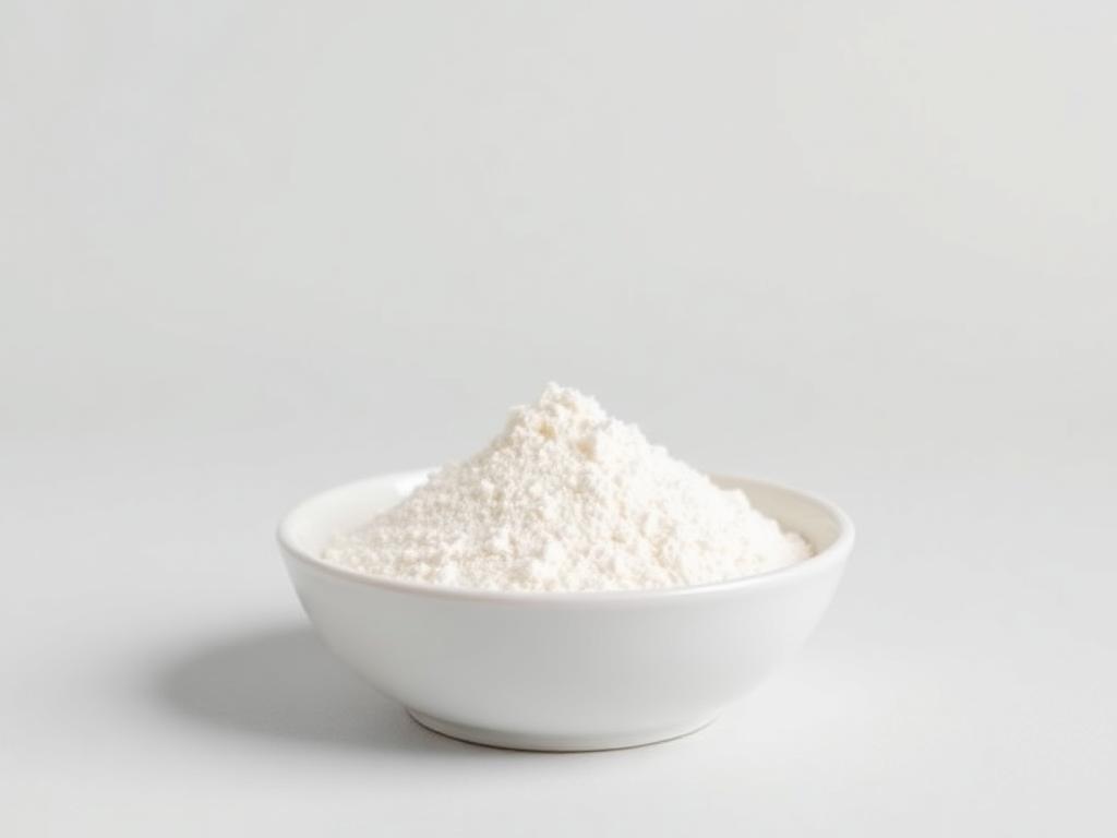 Milk Protein Isolate (MPI) shown as a neutral studio product photograph of the bulk material