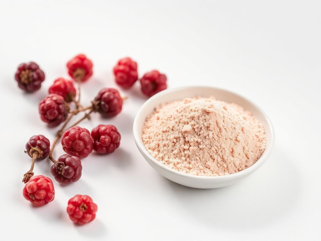 Miraculin — studio photograph of the powder or freeze-dried berry preparation as supplied in bulk