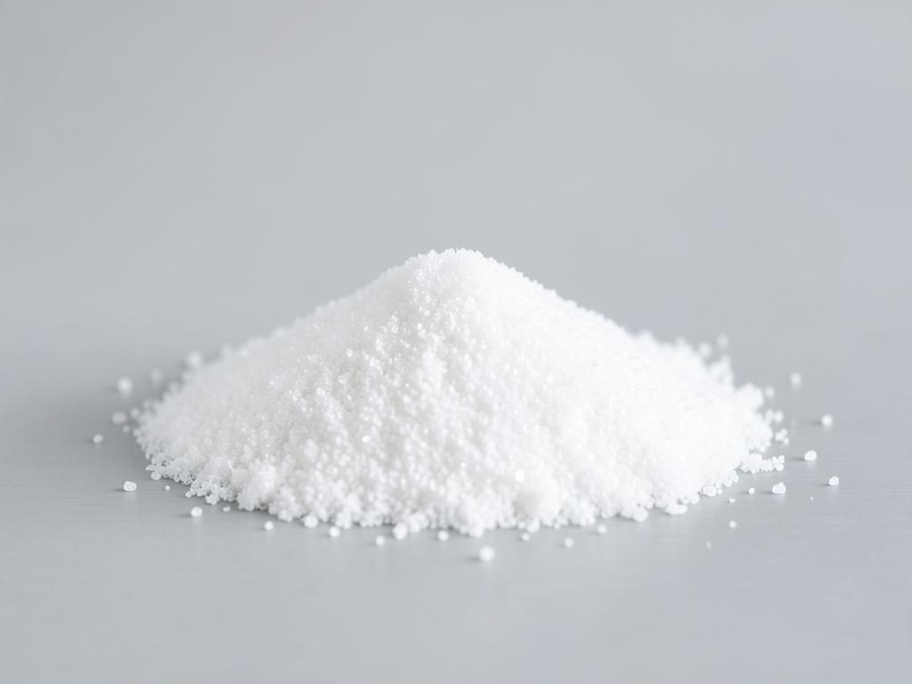 N-acetyl cysteine shown as a white crystalline powder with fine granules in a neutral studio photograph