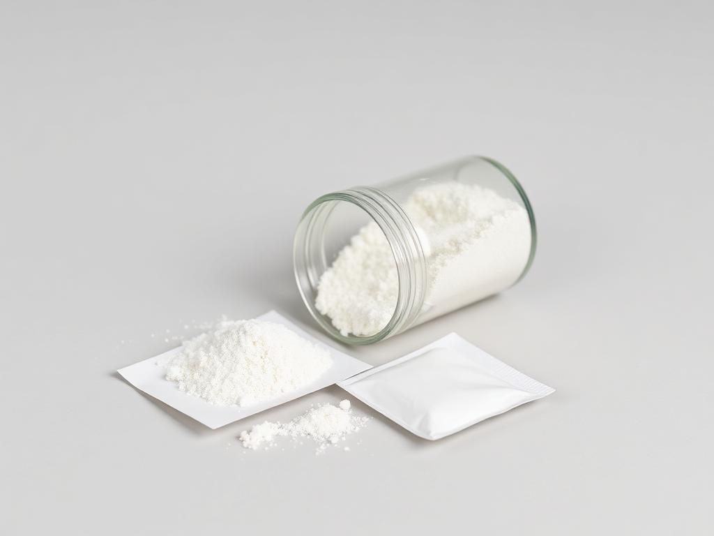 Nicotinamide Riboside Chloride shown as a neutral studio product photograph of the bulk material