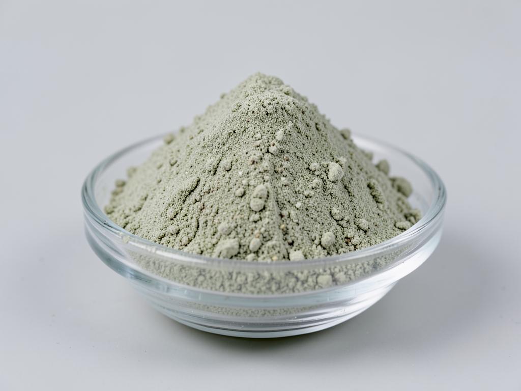 Okra Fruit Powder shown as a fine dried fruit or vegetable powder in a shallow dish in a neutral studio photograph