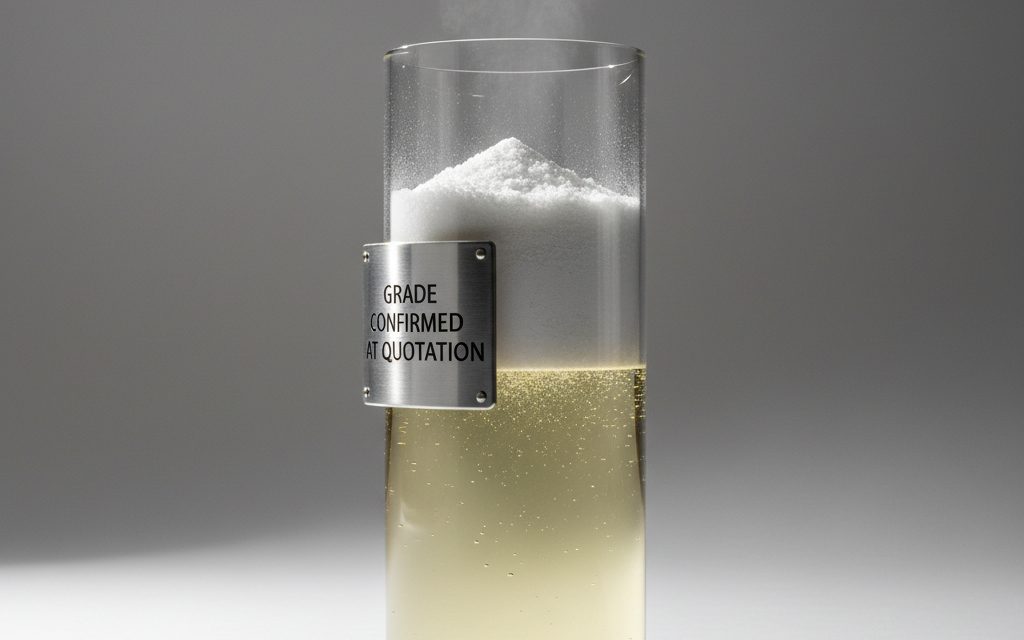 Grade confirmed at quotation — clear to pale yellow liquid or white crystalline powder with a slight characteristic odor, depending on specific chemical base, studio product photograph