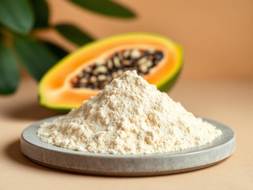Papain — studio photograph of the off-white to light tan powder as supplied in bulk