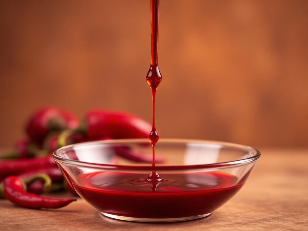 Paprika Oleoresin — studio photograph of the deep red viscous oil as supplied in bulk