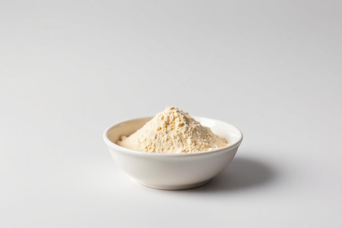 Pale golden pectin powder in a plain dish — studio category illustration