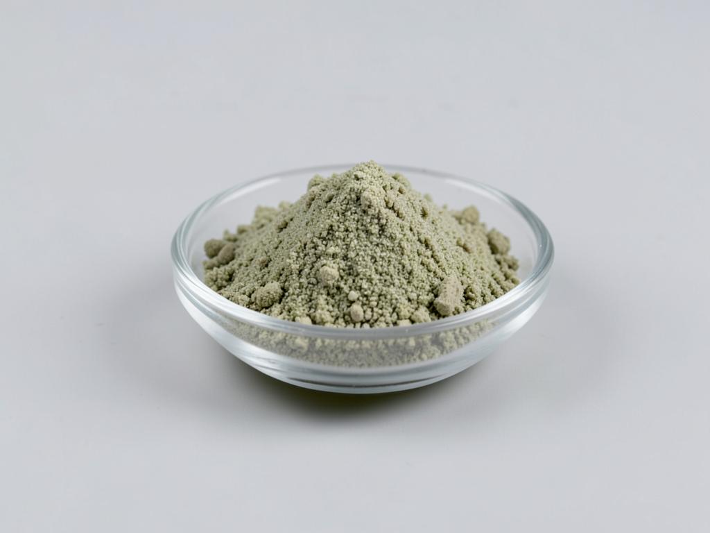 Peppermint Leaf Extract shown as a fine concentrated extract powder in a shallow dish in a neutral studio photograph