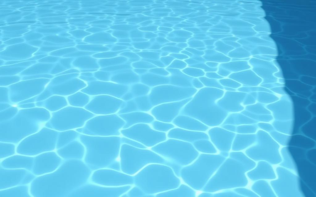 Studio category illustration for pool clarification & maintenance — clear blue swimming pool water surface