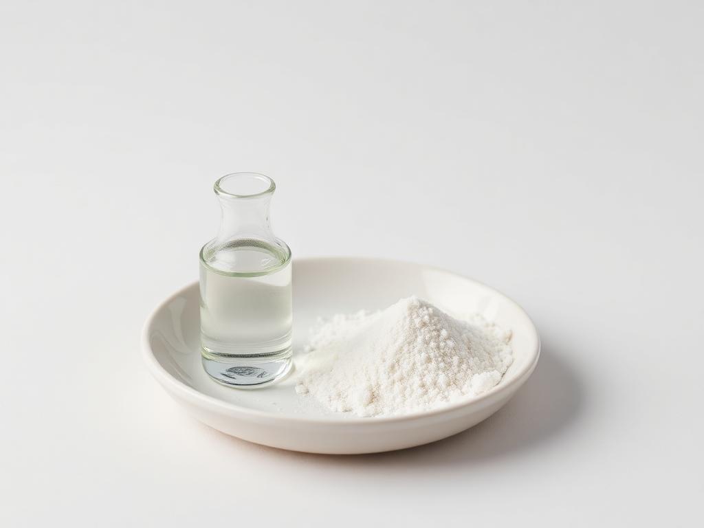 Studio category illustration for Preservatives — preservative liquid vial and white crystalline powder