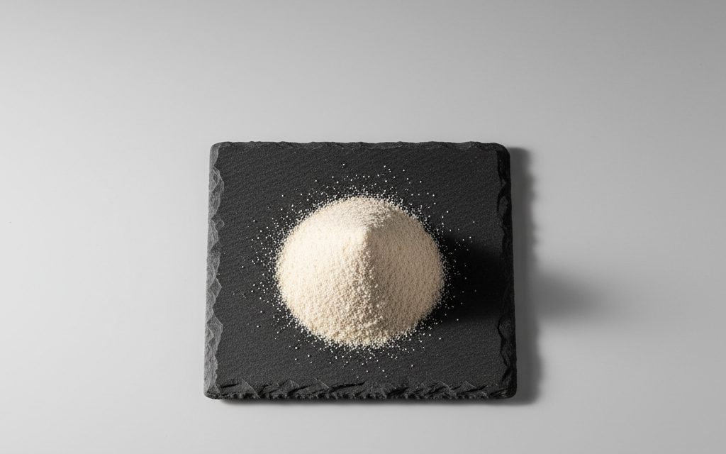 Protease — off-white to light beige powder or granules, sometimes supplied as a brown liquid, appearing as a dry, dust-free solid, studio product photograph