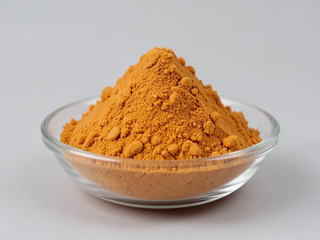 Pumpkin Fruit Powder shown as a fine dried fruit or vegetable powder in a shallow dish in a neutral studio photograph