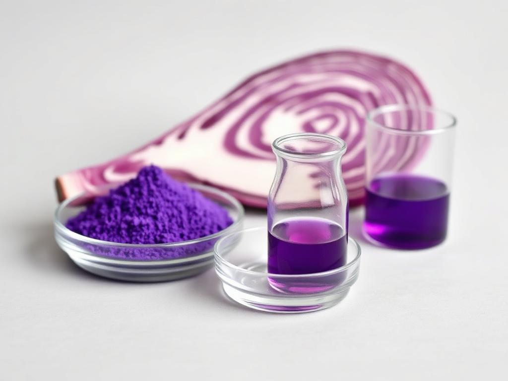 Red Cabbage Anthocyanin — studio photograph of the purple to blue-toned powder or liquid concentrate as supplied in bulk