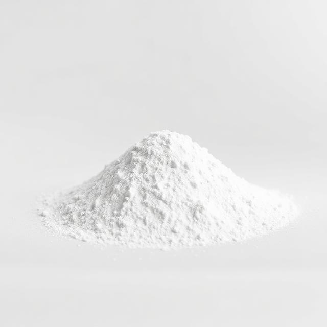 Rutile titanium dioxide pigment powder shown as a neutral studio product photograph