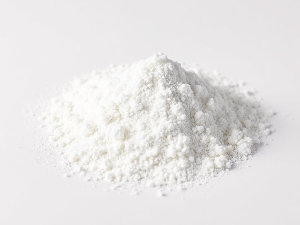 Sodium Saccharin — studio photograph of the white crystalline powder as supplied in bulk