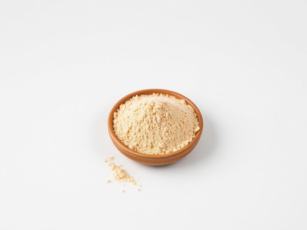 Saccharomyces Boulardii shown as a neutral studio product photograph of the bulk material
