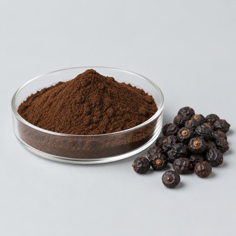 Saw Palmetto Extract — Supplement Grade — studio photograph of fine extract powder, presented as a B2B sourcing category illustration