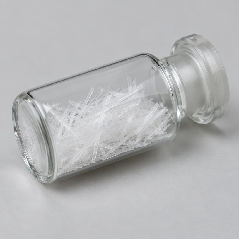 Selenium Dioxide — Industrial Grade — studio photograph of white to slightly pink crystalline solid, presented as a B2B sourcing category illustration