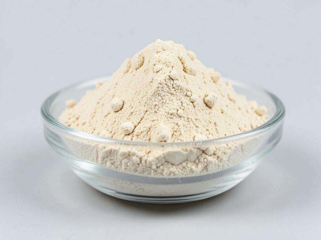 Shatavari Root Powder shown as a dried milled botanical powder in a shallow dish in a neutral studio photograph
