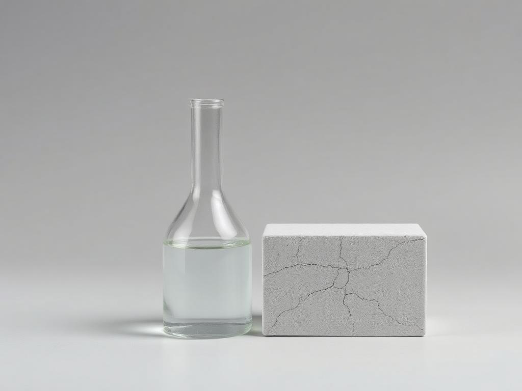 Shrinkage Reducing Admixture — Crack Control in Thin Sections shown as an industrial studio product illustration