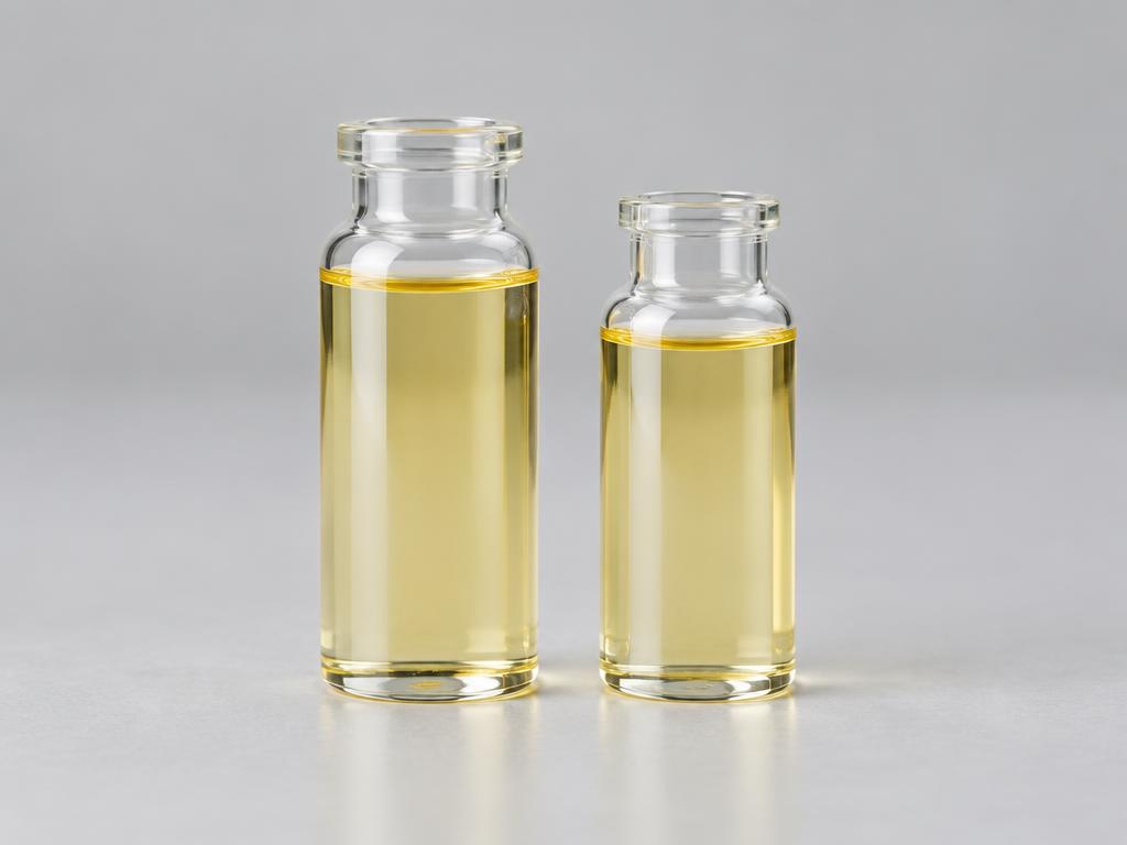 Sodium Alketh Carboxylate — studio photograph of a pale gold surfactant liquid in two plain glass laboratory vials