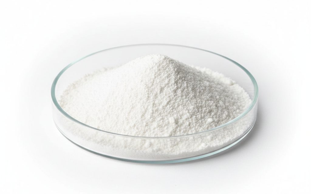 Grade confirmed at quotation — fine, odorless white powder with a smooth, dry feel, appearing as uniform microscopic particles for flow enhancement in bulk solids, studio product photograph