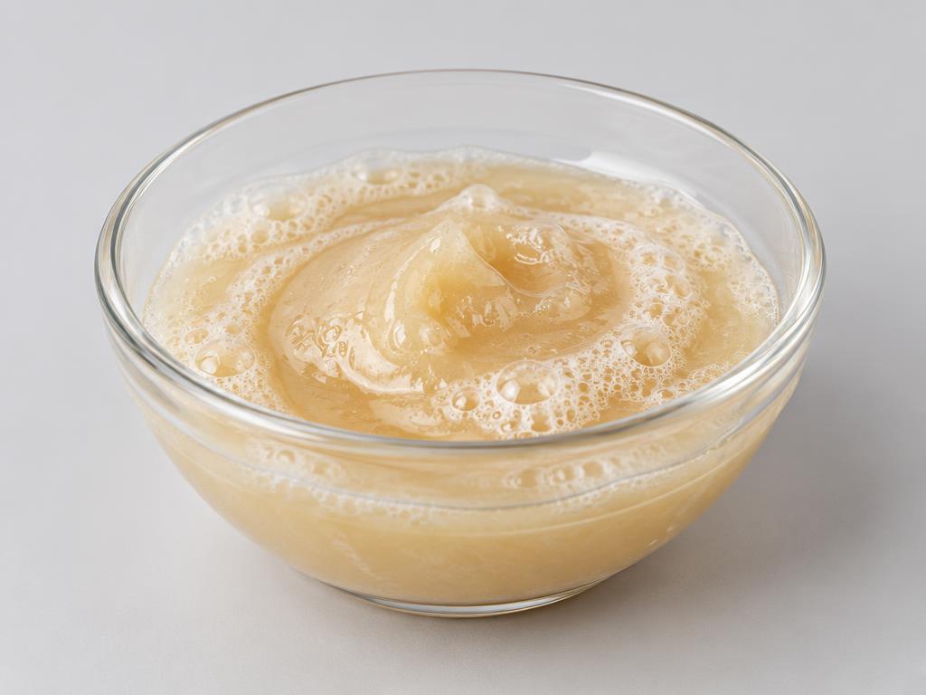 Sodium Lauryl Glucose Carboxylate / Lauryl Glucoside Blend — studio photograph of a pale honey-coloured surfactant paste with soft foam in a glass bowl
