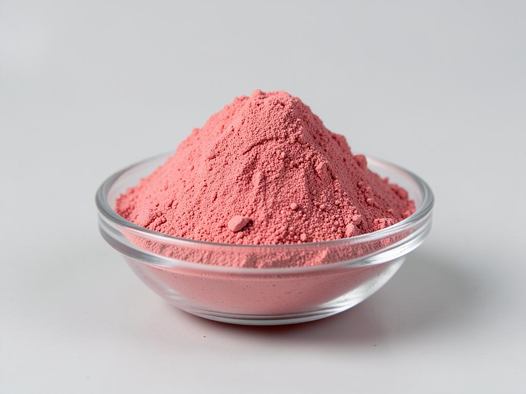 Strawberry Powder shown as a fine dried fruit or vegetable powder in a shallow dish in a neutral studio photograph