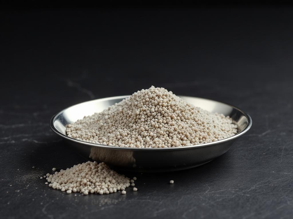 Granular agglomerated submerged arc welding flux in a stainless tray