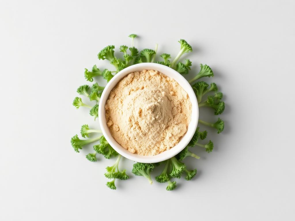 Sulforaphane Extract shown as a neutral studio product photograph of the bulk material