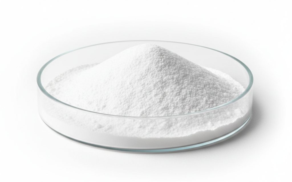 Talc D50 2.0 µm — Compounding — ultra-fine, brilliant white hydrophobic powder with a soft, silky feel and high brightness, typically supplied in moisture-protected multi-wall bags, studio product photograph