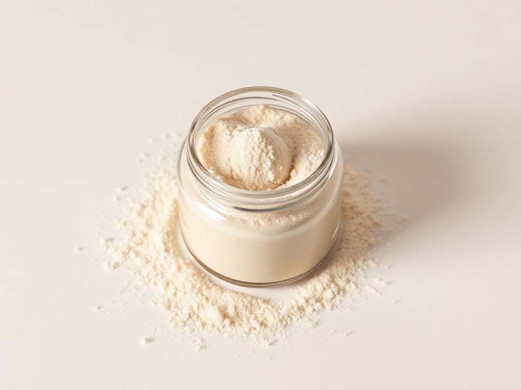 TECA (Centella Triterpenes) — studio photograph of the off-white to light beige powder as supplied in bulk