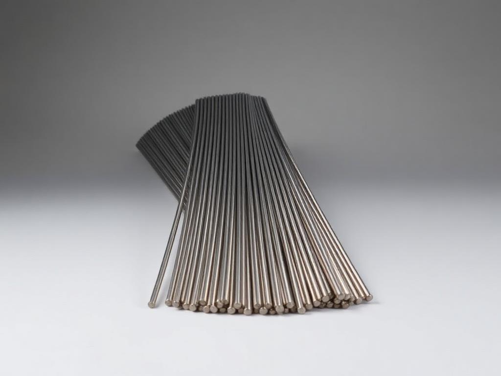 Bundle of bare straight-cut TIG welding filler rods