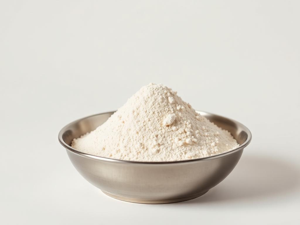Transglutaminase — studio photograph of the standardised powder blend as supplied in bulk