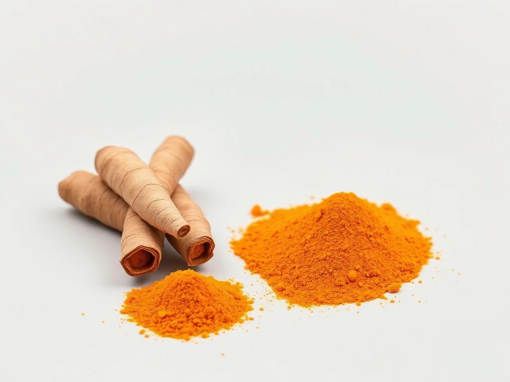 Turmeric shown as a neutral studio product photograph of the bulk material
