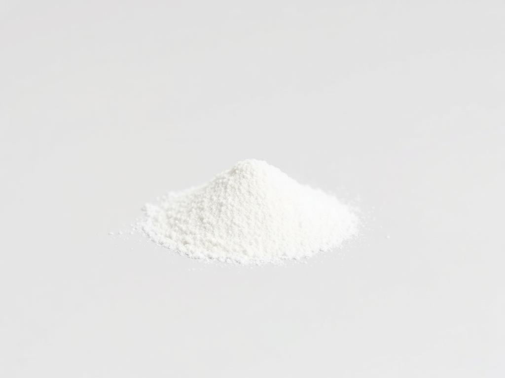 Vanillin shown as a neutral studio product photograph of the bulk material