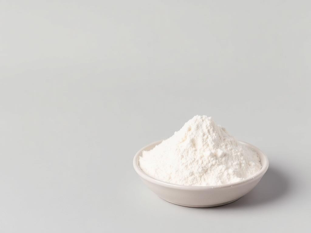 Whey Protein Isolate (WPI) shown as a neutral studio product photograph of the bulk material